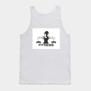 Woman with Dumbbell Fitness Club Design Tank Top